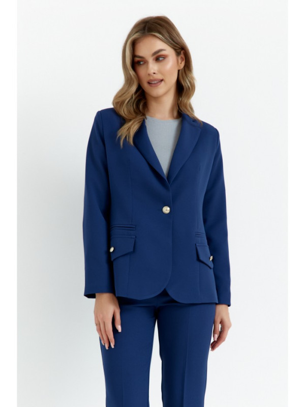 K141 Blazer with double flap pockets - navy blue