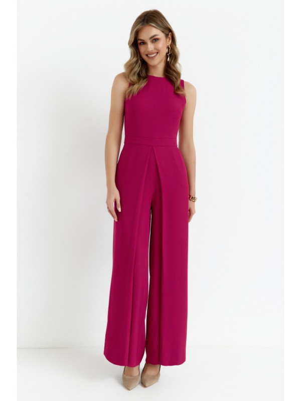 K184 Wide leg jumpsuit - plum