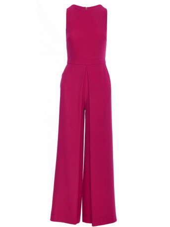 K184 Wide leg jumpsuit - plum