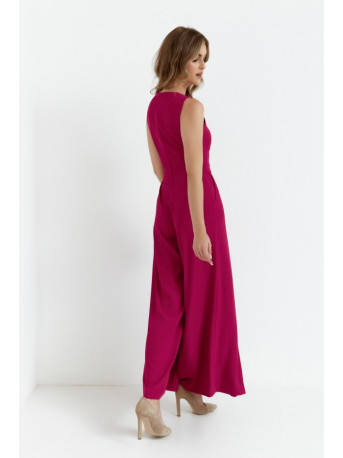 K184 Wide leg jumpsuit - plum