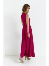 K184 Wide leg jumpsuit - plum
