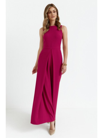 K184 Wide leg jumpsuit - plum