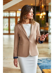 S154 Single button blazer - beige