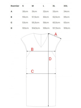 S392 Relaxed fit dress with V-neck - beige