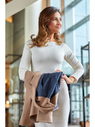 S154 Vienos sagos švarkas - smėlio spalvos