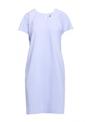S392 Relaxed fit dress with V-neck - light blue