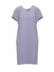 S392 Laisvo kirpimo suknelė su V formos iškirpte - balandiškai pilka