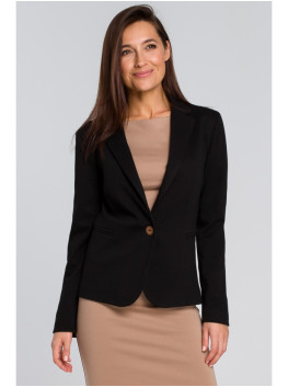 S154 Single button blazer - black