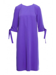 S393 A-line dress with tie sleeves - purple