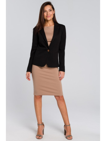 S154 Single button blazer - black