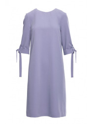 S393 A-line dress with tie sleeves - dove grey