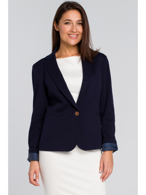 S154 Single button blazer - navy blue