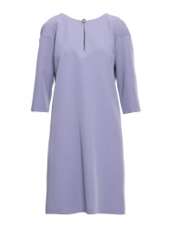 S394 Relaxed fit dress with keyhole neckline - dove grey