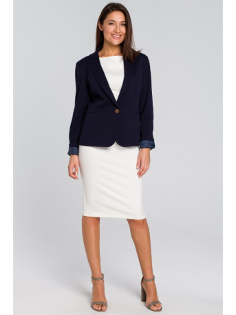 S154 Single button blazer - navy blue