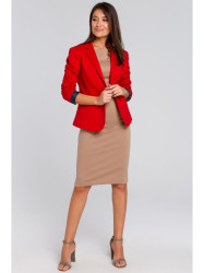S154 Single button blazer - red