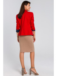 S154 Single button blazer - red