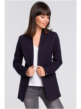 B102 Cotton-blend open blazer - navy blue