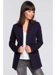B102 Cotton-blend open blazer - navy blue