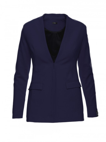 B102 Cotton-blend open blazer - navy blue