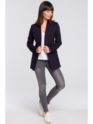 B102 Cotton-blend open blazer - navy blue