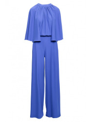 S397 Wide sleeve jumpsuit with split back - blue