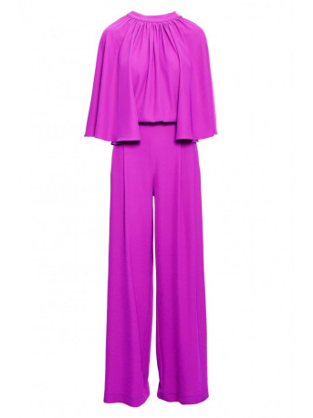 S397 Wide sleeve jumpsuit with split back - lavender