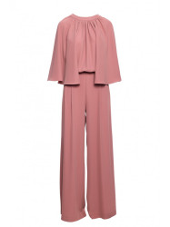 S397 Wide sleeve jumpsuit with split back - rose