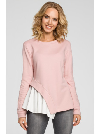 M333 Asymmetric layered blouse - powder