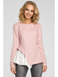 M333 Asymmetric layered blouse - powder