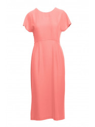 S398 Pencil dress with split on the side - orange