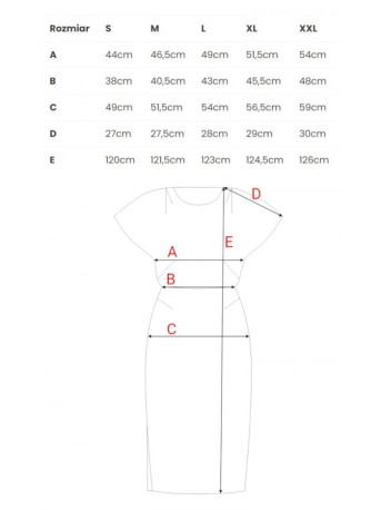 S398 Pencil dress with split on the side - orange