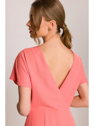 S398 Pencil dress with split on the side - orange