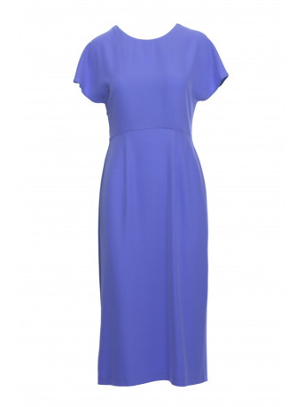 S398 Pencil dress with split on the side - blue