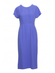 S398 Pencil dress with split on the side - blue