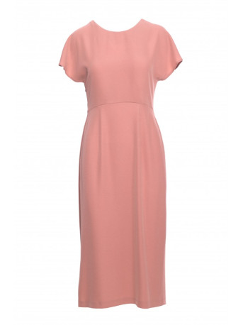 S398 Pencil dress with split on the side - rose