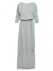 M435 Maxi cotton dress with a tie-belt - pistachio