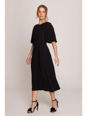 S399 Puff sleeve dress - black