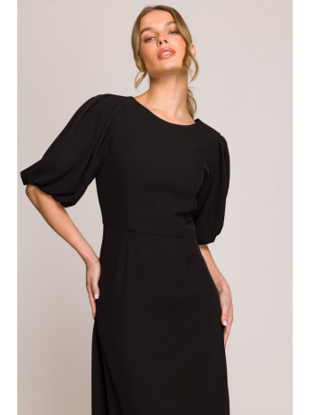 S399 Puff sleeve dress - black
