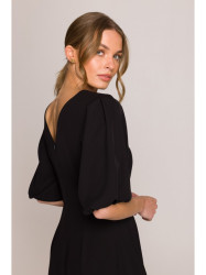 S399 Puff sleeve dress - black