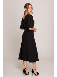 S399 Puff sleeve dress - black