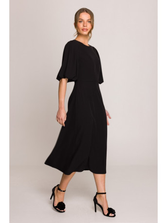 S399 Puff sleeve dress - black