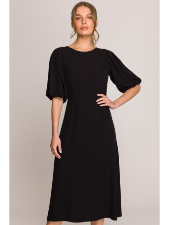 S399 Puff sleeve dress - black