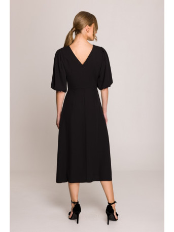 S399 Puff sleeve dress - black