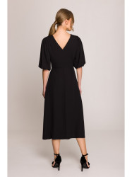 S399 Puff sleeve dress - black