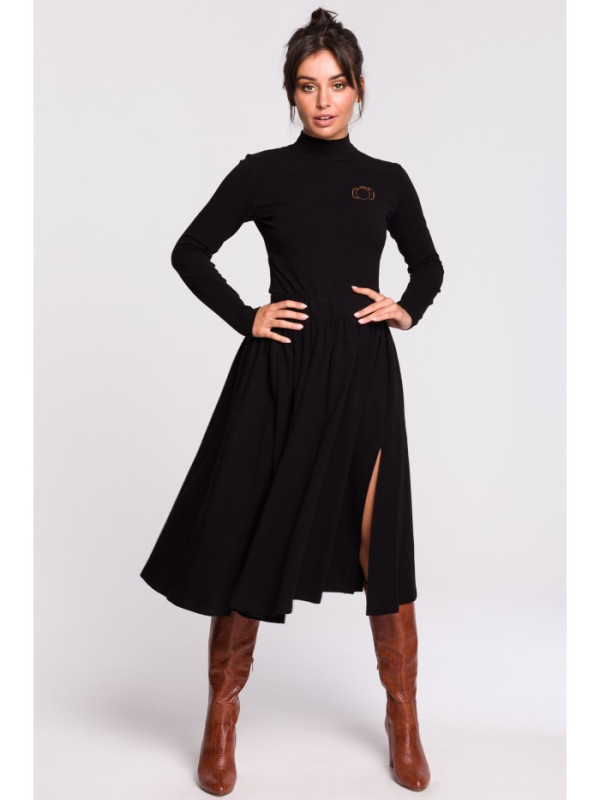B130 Flared midi skirt - black