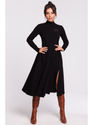 B130 Flared midi skirt - black
