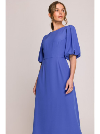 S399 Puff sleeve dress - blue