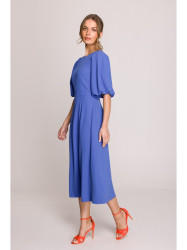 S399 Puff sleeve dress - blue