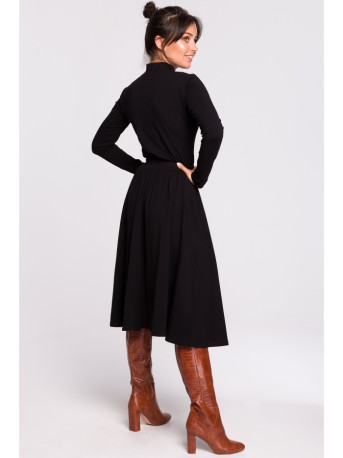 B130 Flared midi skirt - black