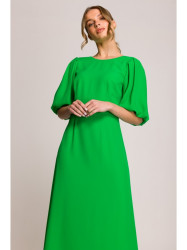 S399 Puff sleeve dress - green